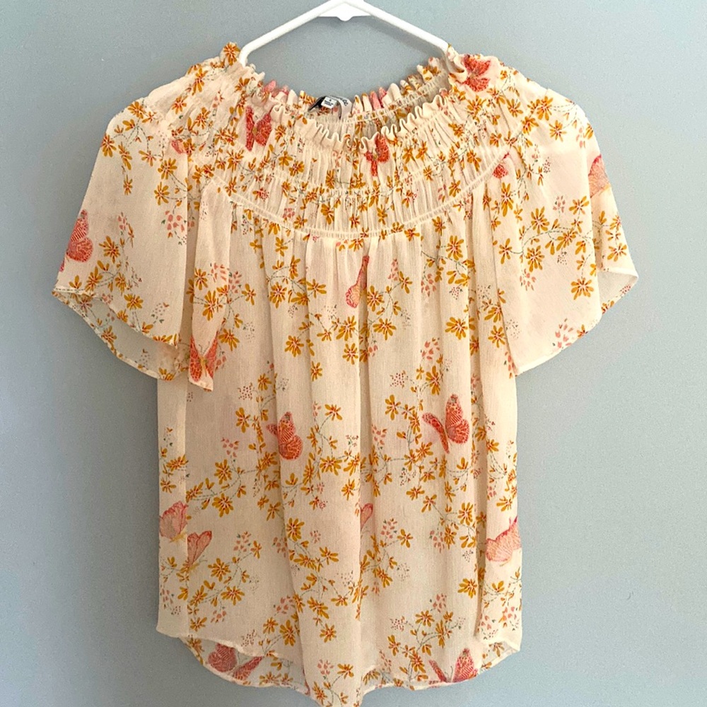 Madewell Butterfly smocked top